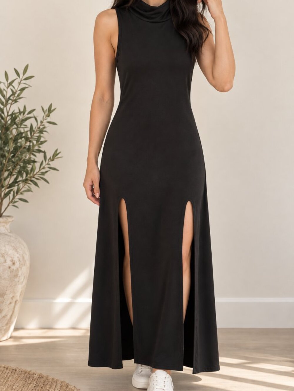 Snap maxi with slits